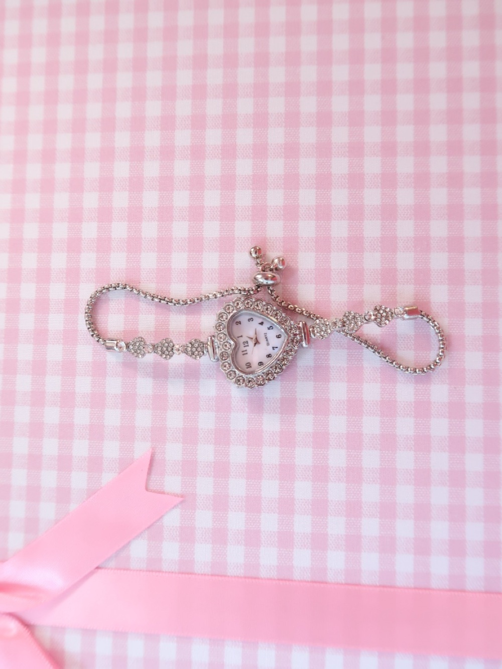 Silver Heart Crystal Bracelet Watch - Women's Jewelry - Picture 5 of 5